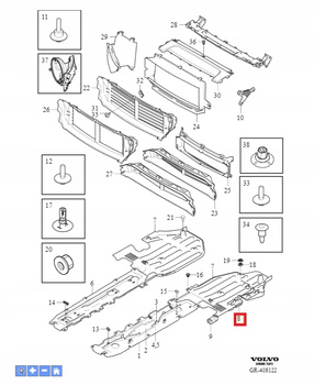 KOSTKA POD LEWAREK PODNOŚNIKA VOLVO V60 CC 2019-