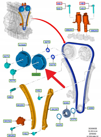 KOŁO ZĘBATE WAŁKA ROZRZĄDU FORD FOCUS KUGA MONDEO 2017710 _ CJ5E-6C524-AE