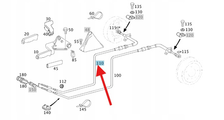 PRAWA LINKA HAMULCA RĘCZNEGO MERCEDES G W461 W463 OE A4634205085