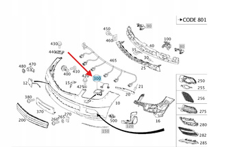 PRAWA ZAŚLEPKA SPRYSKIWACZA ZDERZAKA PRZÓD MERCEDES C W204 OE A2048802024