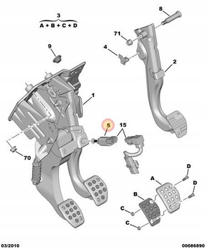 WŁĄCZNIK ŚWIATŁA STOP CITROEN BERLINGO C2 C3 C4 DS3 DS4 DS5 OE 9818232480