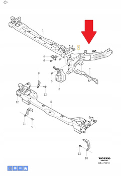 PRAWY WSPORNIK OKULAR PASA PRZÓD VOLVO EX40 XC40 2018- C40 OE 32377056