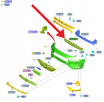 ABSORBER ZDERZAKA PRZÓD FORD FOCUS 2022- OE 2532963 _ NX7B-17E898-AA
