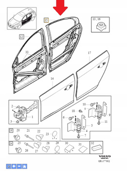 Tylne lewe drzwi V60 (-18) OE 32228972 / 32291066