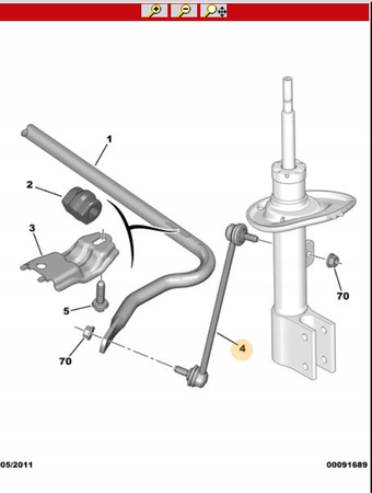 Łącznik stabilizatora przód Citroen JUMPY IV OE 9809090180