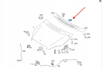 PODSZYBIE WLOT MASKI MERCEDES A klasa W169 B klasa W245 OE A1698360018