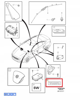 Emblemat na kierownicę OE 31467395, V40, V70, XC70