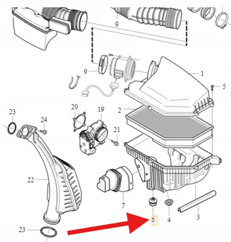 UCHWYT MOCOWANIE OBUDOWY FILTRA POWIETRZA VOLVO S60 V60 11- XC60 9492795