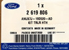 ZESTAW HAKA HOLOWNICZEGO FORD FOCUS Mk4 5-D SEDAN _ 2619806 _ AMJX7J-19D520-AD