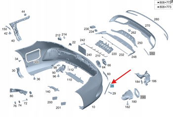 KRATKA ZAŚLEPKA LISTWA ZDERZAKA LEWY TYŁ MERCEDES C205 A2058850553