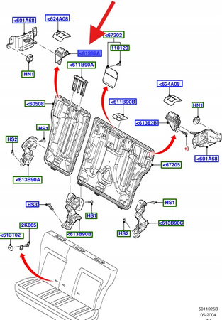 ZACZEP SIEDZENIA PRAWY TYŁ FIESTA FUSION 2001- 1231478 _ 2S61-A61382-AET1DI