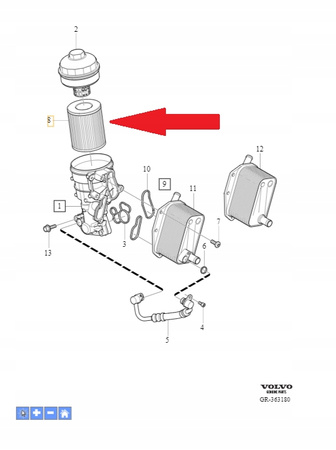 Filtr oleju Volvo S80, V70, XC70 OE 30750013