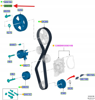ZESTAW ROZRZĄDU + POMPA WODY 2.0 TDCi KUGA FOCUS 1855735 _ 9M5Q-8B596-AAK