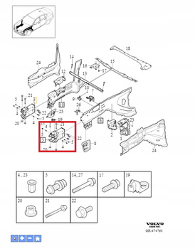 Lewa belka boczna Volvo OE 31420635 / 32348991