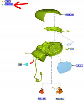 KIERUNKOWSKAZ LUSTERKA PRAWY FORD PUMA FIESTA 17- 2092586 _ H1BB-13B381-AA