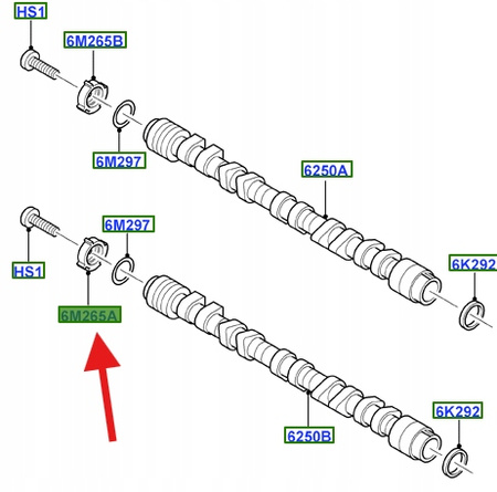 KOŁO ZMIENNYCH FAZ ROZRZĄDU 2.5 DURATEC FORD OE 1371756 _ 6M5G-6M265-AA
