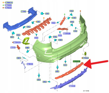 UCHWYT ŚRODKOWY ZDERZAKA TYŁ FORD KUGA 2020- 2478259 _ LV4B-17B861-DJC