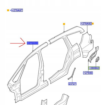 PRÓG SŁUPEK POSZYCIE LEWY FORD S-MAX Mk1 2010-15