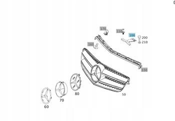 WSPORNIK PODPORA ATRAPY GRILLA PRZÓD MERCEDES C klasa W204 OE A2048851136