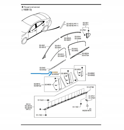 Listwa prawa drzwi tylne - Mazda 6 GJ_GJR950M30B