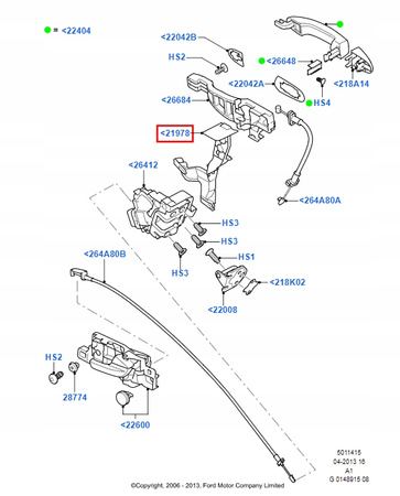 OSŁONA ZAMKA DRZWI TYŁ PRAWA FORD S-MAX MK1 06-15r