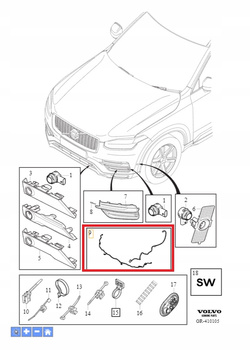 WIĄZKA CZUJNIKÓW PARKOWANIA VOLVO XC90 2016- OE 31428828