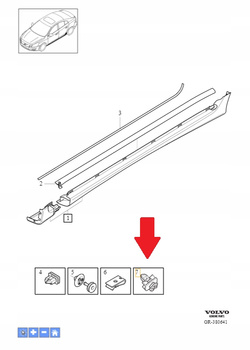 Spinka listwy progowej Volvo OE 30640643