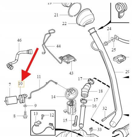 UCHWYT MOCOWANIE FILTRA PALIWA VOLVO S80 1999- V70 2000- XC70 OE 8649630