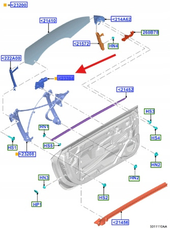 SILNIK PODNOSZENIA SZYBY PRAWA FORD MUSTANG 2016- 2147938 _ FR3B-14A365-BE