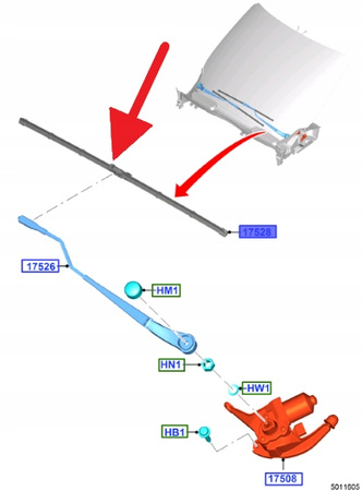 ZESTAW PIÓR WYCIERACZEK PRZÓD FORD CONNECT 2013- 2120710 _ GT1J-S17528-AA