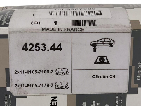 Zestaw 4 klocków hamulcowych przednich Citroen C4 1609987980