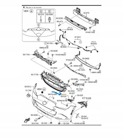 Ślizg prawy zderzaka przedniego - Mazda MX-5 ND_N314500T1A