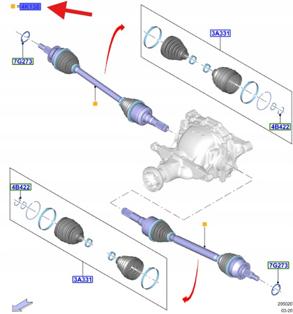 PÓŁOŚ NAPĘDOWA P TYŁ 2.3 EB FORD MUSTANG 15- 23- 2688704 _ FR33-4K138-AF