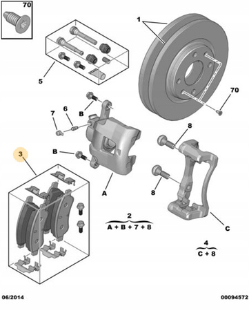 KLOCKI HAMULCOWE PRZEDNIE C-ELYSEE C4 CACTUS 301 OE 1608691380