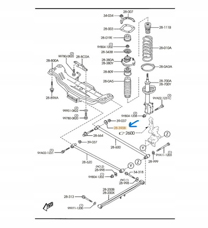 Podkładka śruby mimośrodowej - Mazda 323 Premacy_BC1F28473A