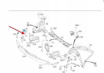 WSPORNIK MOCOWANIE UCHWYT LAMPY PRAWY PRZÓD MERCEDES GLK W204 A2046200785