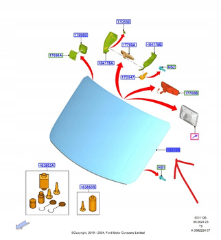 SZYBA PRZEDNIA GRZANA FORD TRANSIT MK8 2018 2707371 _ KK31-V03100-CH