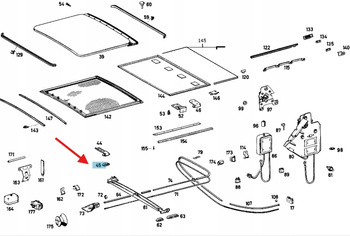 SZYNA ŚLIZGOWA SZYBERDACHU MERCEDES W126 W123 W116 W115 OE A1157800083