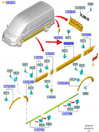 LISTWA LEWA ZEWNĘTRZNA FORD TRANSIT 2014- 2036053 _ BK31-V254A17-AG5CND