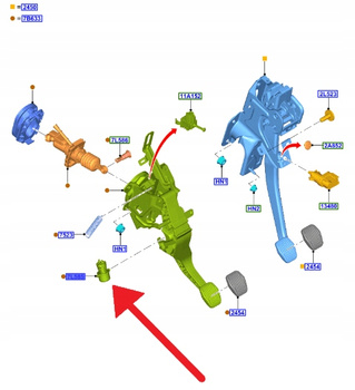SPRĘŻYNA PEDAŁU SPRZĘGŁA 1.5 TDCi KUGA FOCUS 2018- 2274294 _ JX61-7A600-CA