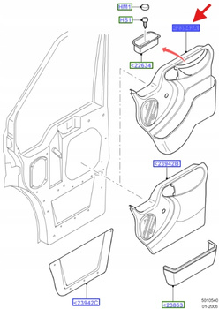 PŁYTA WYKOŃCZENIA DRZWI LEWE TRANSIT 2006-2008 1444367 _ 1C15-V23943-CGA6AG