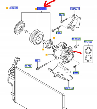 SPRZĘGŁO SPRĘŻARKI KLIMATYZACJI FORD FOCUS Mk2 C-MAX Mk1 _1686883_3M5H-19D649-FA