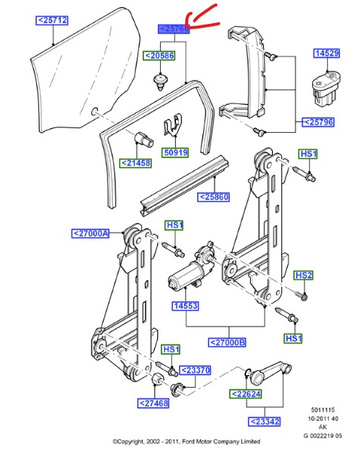 USZCZELKA SZYBY DRZWI LEWY TYŁ FORD FOCUS Mk1 _1229758_2M51-A25825-BA