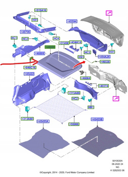 PÓŁKA BAGAŻNIKA FORD MONDEO Mk5 2014- 2147137 _ DS73-A46668-AF35B8