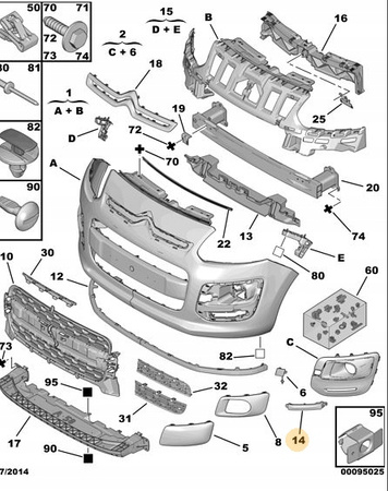 ZAŚLEPKA ZDERZAKA STRONA LEWA CITROEN C3 PICASSO 98 018 289 80