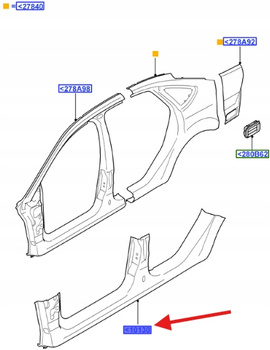 PŁYTA PRÓG NADOWZIA LEWA STR FORD FOCUS 2007- 1528921 _ 8M51-A10131-AB