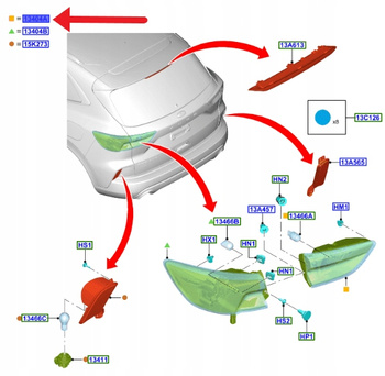 LAMPA LEWY TYŁ WEWNĘTRZNA FORD KUGA 2020- 2593802 _ LV4B-13A603-AN