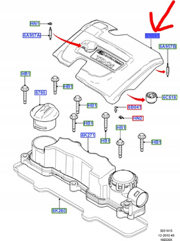 OSŁONA SILNIKA GÓRNA 1.6 TDCI FORD FOCUS Mk2 C-MAX 1684950 _ 5M5Q-6N041-AE