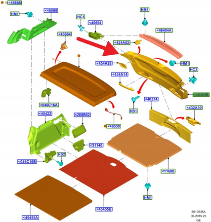 TAPICERKA KLAPY BAGAŻNIKA FORD FOCUS 2018- 2550945 _ JX7B-A429A56-AG3ZHE