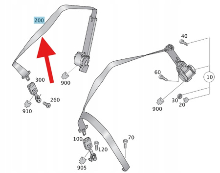 PAS BEZPIECZEŃSTWA TYLNY MERCEDES GLE W166 W292 G W463 A16686004868T44